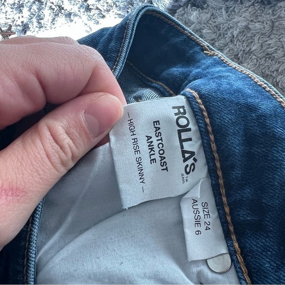 Rollas Eastcoast Ankle Medium Wash High-Waisted Skinny Jeans - Picture 12 of 16